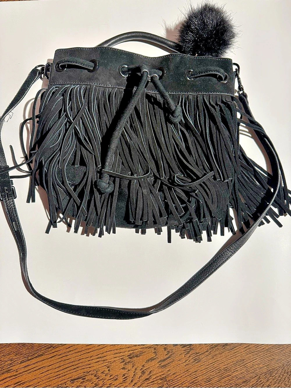 Rebecca Minkoff Black Fringe Crossbody Bag
